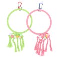 thumbnail image 3 of Miangastore 2pcs Bird Cage Toy Hanging Parrot Climbing Toy Hanging Circle Parrot Stand Ring, 3 of 8