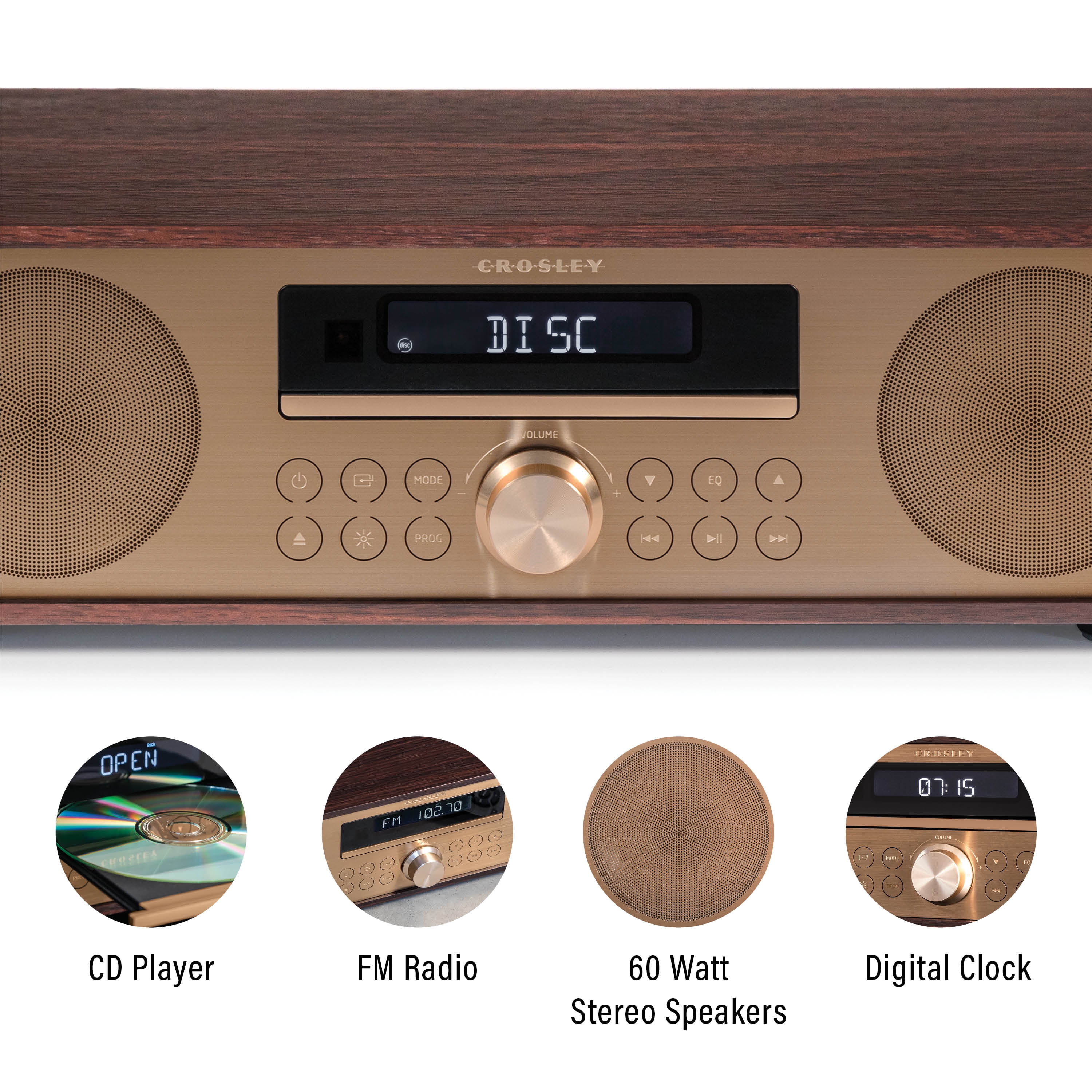 Crosley Fleetwood Radio Cd Player In Mahogany