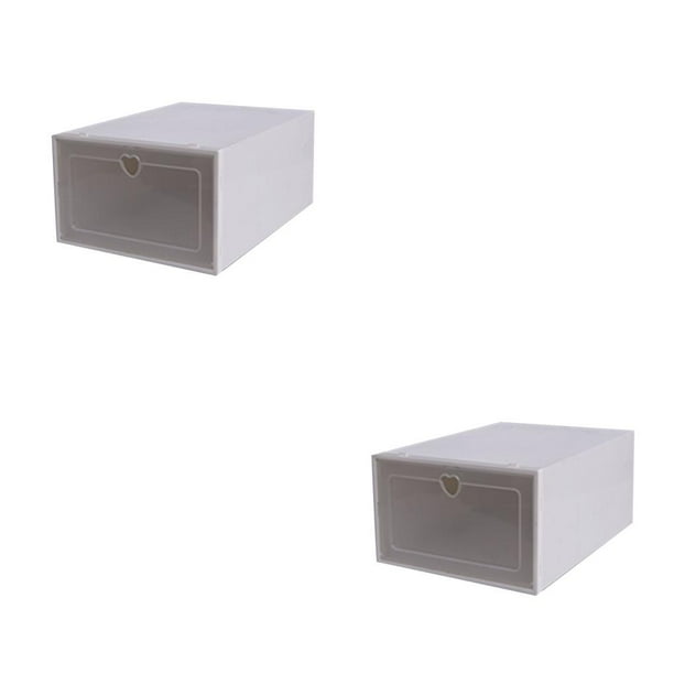 Bewildely Caja de zapatos de almacenamiento apilable, caja de zapatos de plástico transparente, diseño abatible, artefacto de almacenamiento de Type1 NO1