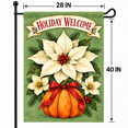thumbnail image 6 of Purgmipth Holiday Welcome Christmas Garden Flag, Double-Sided White Poinsettia Pumpkin House Flag for Porch Yard Decor, 28 x 40 Inch, 6 of 8