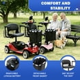 thumbnail image 5 of Mbxcooter 15 Miles 4-Wheel Mobility Scooter for Adults/Seniors, Foldable Compact Elderly Scooter with Removable Basket, Cup Holder, 350W Powered Electric Wheelchair Device w/360WH Battery, 5 of 11