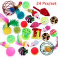 thumbnail image 1 of Bingirl 24 Pcs/set Bell Ball Set Cat Toy Combination Bell Ball+ Feather Toy, 1 of 9