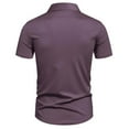 thumbnail image 4 of pstuiky Camisas casuales de manga corta para hombre, Camisa informal de negocios de color liso con solapa y botones de manga corta para hombre camisetas de hombre s, 4 of 6