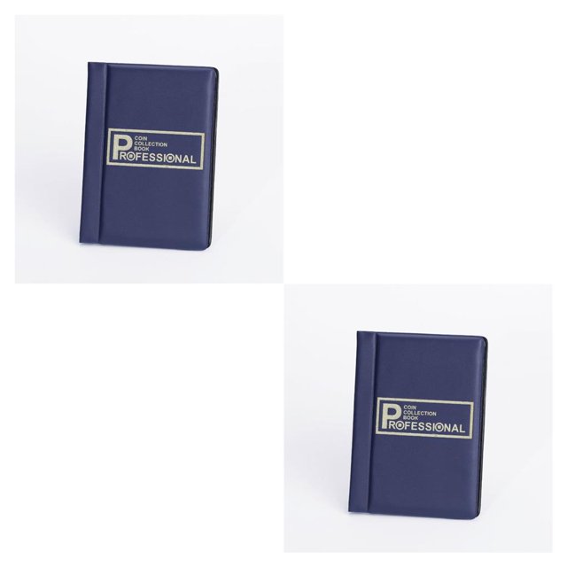 Naiovety Libro de almacenamiento de monedas portátil 120 rejilla rectangular alta transparencia impermeable a prueba de humedad a prueba de Azul 2piezas