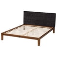 thumbnail image 6 of Baxton Studio Mariette Dark Gray Teddy Fabric and Walnut Brown Wood Queen Bed, 6 of 6