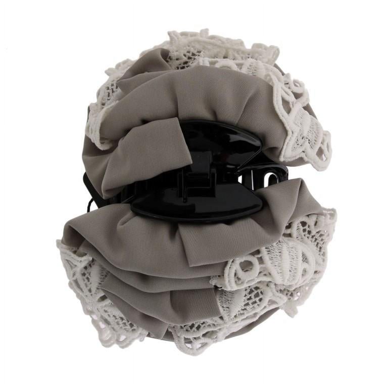 Dolce Gabbana Gray Silk Black Lace Hair Claw - Walmart.com display picture 1