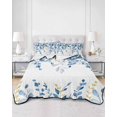 thumbnail image 3 of Quilts Queen Size, Blue Eucalyptus Leaves Soft Comforter Bedding Set for Bed, Farmhouse Botanical Watercolor Lightweight Quilted Bedspread with Pillow Cover(2 Pieces) for All Season, 90x96 Inch, 3 of 6
