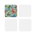 thumbnail image 2 of Kll Square Drink Coasters Set Of 4,Pu Leather Absorbent Coasters Set Decorative Coffee Cup Coasters Housewarming Gift For Home Decor-Retro Seamless Flying Butterflies, 2 of 9