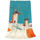 thumbnail image 2 of Fotbe Colorful Greek Windmills Manta de Franela Acolchonada con Estampado, Súper Suave y Esponjosa, Extra Grande para Sofá, Cama, Uso Todo el Año-40"x30", 2 of 7