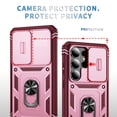 thumbnail image 2 of for Samsung Galaxy S26 3-in-1 Phone Case with Slide Camera Cover, Build in 360° Rotating Ring Stand, Military Grade Protective Shockproof Heavy Duty Phone Case for Samsung Galaxy S26,B, 2 of 5