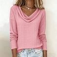 thumbnail image 4 of CUSTG Casual Blouses For Women Summer Solid Color Blouses For Dressy Cowl Neck Long Sleeve Eyelet Elegant School Work 2026 Shirts Cozy Tops, 4 of 5