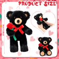 thumbnail image 3 of Peluche de peluche con forma de oso civanero con rosa de 30 cm, 3 of 6