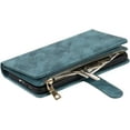 thumbnail image 4 of Samsung Galaxy S21 5G Wallet Case,[9 Card Slots] Removable Adjustable Crossbody Necklace Lanyard Shoulder Strap Zipper Magnetic Leather Case for Samsung Galaxy S21 5G,6.2 inch Blue, 4 of 14