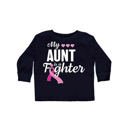 

Inktastic Breast Cancer Awareness My Aunt is a Fighter Gift Toddler Boy or Toddler Girl Long Sleeve T-Shirt