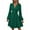 Green, variant on jinghuiyue Women Long Sleeve Dresses Casual V Neck A-line Midi Dress with Elastic High Waist L