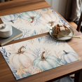thumbnail image 6 of Coastal Pumpkins Fall Placemats Set of 2 Thanksgiving Botanical Rustic Vintage Place Mats Indoor Wipeable Table Mats Washable Dining Table Placemats for Kitchen Holiday Party Home Decor 13x19 Inch, 6 of 7