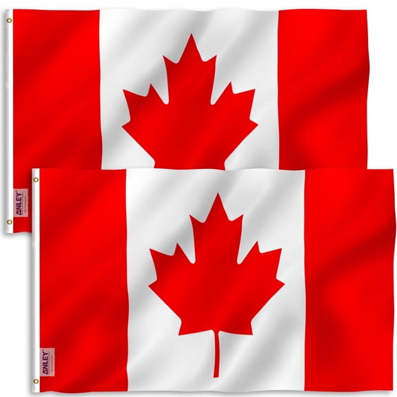 (2 Pack) Anley Fly Breeze 3x5 Foot Canada Flag - Canadian National Flags Polyester with Brass Grommets