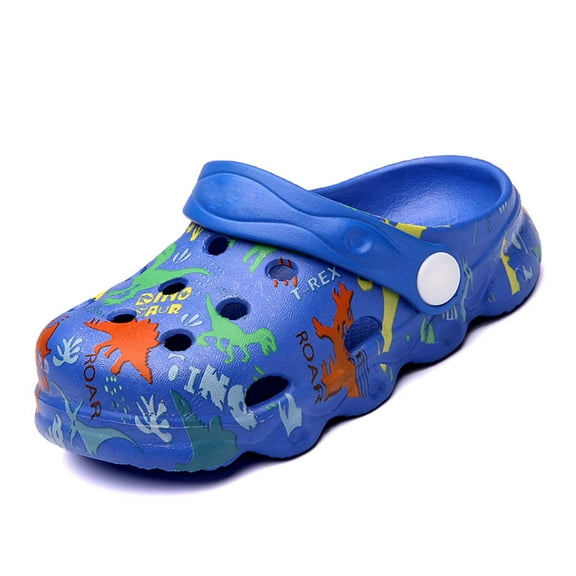 Kid Garden Clogs Slip On Shoes Boys Girls Sandals Cute Cartoon Water Shower Slippers Royal blue 140