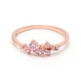 thumbnail image 4 of UIONEN Pink CZ Rings for Women Sterling Sivler S925 Band Rose Gold Color Size 13, 4 of 5