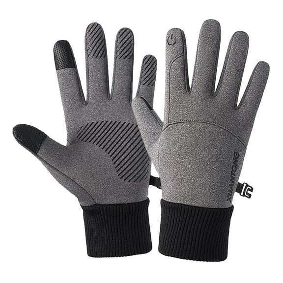 deevoka Winter Warm Gloves Waterproof slip Thermal Touch Screen Glove Gray L
