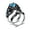 Blue, variant on Womens Skull Ring with Crossbones Diamond Inlaid Design European and American Punk Retro Ring for Women Fashion Jewelry Skull Ring Gold Plated Ring