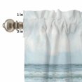 thumbnail image 4 of Kitchen Window Curtains Valance and Tier Set, Watercolor Funny Seagull Bird Rod Pocket Tier Curtains and Valance 3 Piece Set, Ocean Beach Coast Scene Window Treatment for Bedroom Living Room, 4 of 9