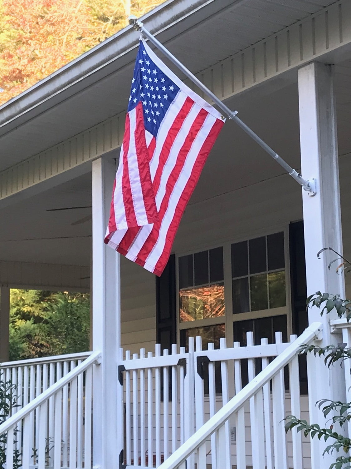 Alaska State Flag & Tangle-Free Spinner Flagpole Kit – 3'x5' Flag, Pole & Bracket – All 50 States Available – Residential or Commercial Use