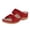 Wine, variant on Orthopedic Wedge Sandals for Women Open Toe Slides Fashion Bohemia Embroidery Slip on Beach Shoes Comfortable Slip on Summer Slippers Orange Size 5.5