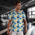 thumbnail image 3 of Wukai Circular Print Men's Short-Sleeved Mesh T-Shirt,Quick-Dry Short Sleeve Workout T-Shirt-6X-Large, 3 of 8