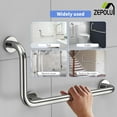 thumbnail image 5 of Brushed Nickel Angled Grab Bar 16 Inch, Zepolu Stainless Steel L-Shaped Safety Grab Rail, Bathroom Mobility Aid Handrail, Wall Mounted Balance Support Assist Shower Handle for Senior Elderly Handicap, 5 of 14