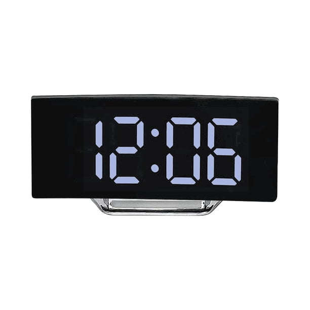 Reloj de mesa electrónico Pisexur para hombre, pantalla grande LED curva, despertador, reloj digital electrónico inteligente para dormitorio, oficina, electrónica para niños, organizador de electróni
