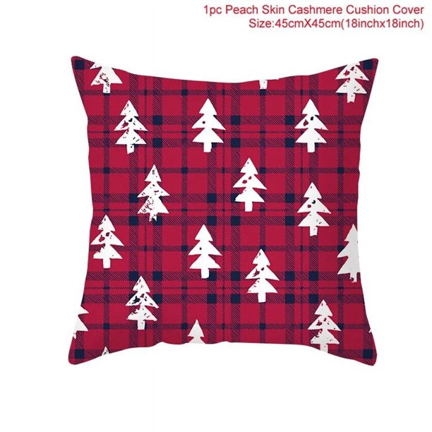 Funda de cojín de Feliz Navidad, cubierta de almohada de 45cm, decoración navideña para el hogar, adorno de Feliz Año Nuevo, 2023