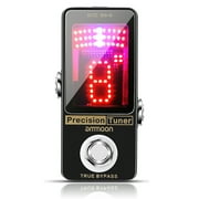 ammoon Chromatic Tuner Pedal with Precision Tuning - Large LED Display, Full Metal Shell, True Bypass for Guitar & Bass