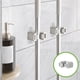 thumbnail image 2 of Organizador de herramientas de pared, 1 unidad, estante resistente de 3,8 x 4,5 x 8 cm, colgador adhesivo para escobas, palas y rastrillos, instalación sin taladro (blanco)., 2 of 8