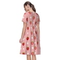thumbnail image 2 of Bixox Robe d'Été à Manches Courtes pour Femmes Robe Ample Longueur Genou avec Poches-Fraises, 2 of 7