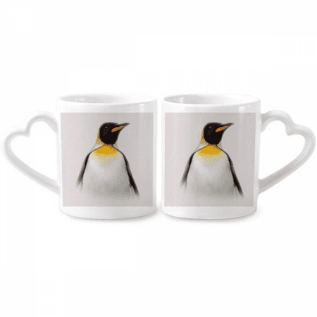 

Penguin Chest Overlook South Pole Couple Porcelain Mug Set Cerac Lover Cup Heart Handle