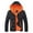 Orange, variant on Kureaily Padded Hoodie Men's Casual Winter Color Coat Collision Zipper Men's Coats