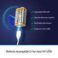 thumbnail image 3 of Batería recargable USB Li-Ion Tipo 9V 400 mAh Steren BAT-LI-9V USB, 3 of 6