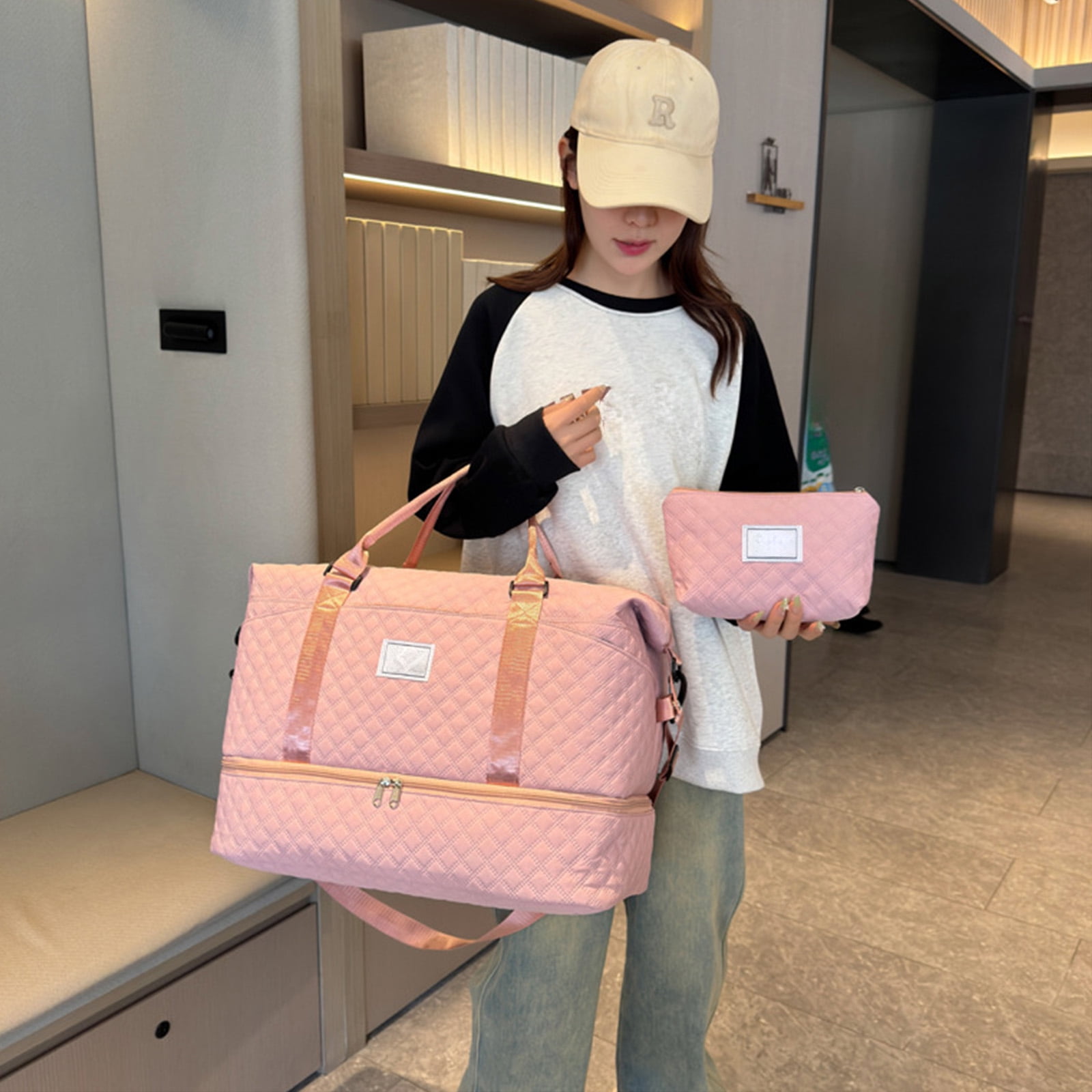 Multi Functional Travel Bag Three Piece Set Large Capacity Lightweight Travel Storage Bag Luggage Bag with Handbag And Shoulder Crossbody Bag Up to 65% Off