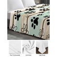 thumbnail image 6 of Sage Green Beige Farmhouse Twim XL Size Flat Sheet, Wrinkleproof & Fadeproof Cooling Flat Bed Sheet Only, Black Dog Paw Vintage Wooden Breathable Soft Bedding Top Sheets 66 x 102 Inches, 6 of 8
