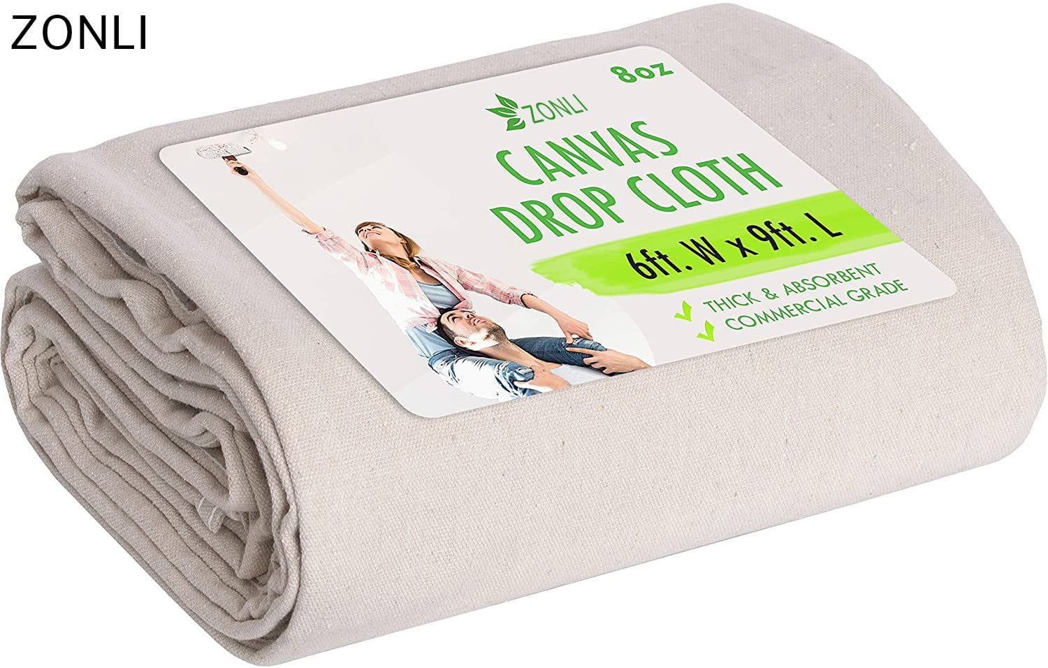 ZonLi 6"x9" Canvas Drop Cloth Tarp Canvas Fabric