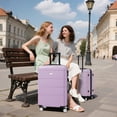 thumbnail image 6 of Hardshell Luggage Sets 3 Piece, Lightweight Luggage Set with Handle Password Lock, 360° Spinner Wheels, 3-Step  Adjustable Height, Double Zipper, for Outdoor, Travel, Holiday, Purple(20in/24in/28in), 6 of 8