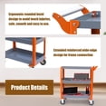 thumbnail image 6 of HPDAVV 3-Tier Heavy Duty Utility Cart - 1000 lbs Capacity Metal Service Cart with 5" Locking Wheels, Orange/Grey, 6 of 9