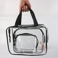 thumbnail image 6 of LHNFT 3Pcs Clear Cosmetic Bag Air Travel Plastic Toiletry Pouch, Water Resistant Travel Toiletry Bag Set with Zipper Closure and Carrying Handle for Women Men, Travel Essentials, 6 of 9