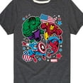 thumbnail image 3 of Marvel The Avengers - America Stickers Style - Toddler And Youth Short Sleeve Graphic T-Shirt, 3 of 5