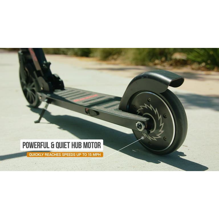 nedenunder Susteen Derfor Razor Power A5 Black Label Folding Electric Scooter, for Ages 8+ and up to  176 lbs, 150W Hub Motor Rear-Wheel Drive, Up to 10 mph & Up to 40 mins of  Ride