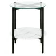 thumbnail image 3 of Henn&Hart 20" Blackened Bronze/Faux Marble Metal/Glass Side Table, 3 of 6