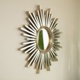 thumbnail image 5 of 33 Inch Sunburst Mirror For Living Room, Art Deco Pu Wall Decor With Radiant Design, Lightweight And Durable For Bedroom, Bathroom, Entryway, 5 of 9
