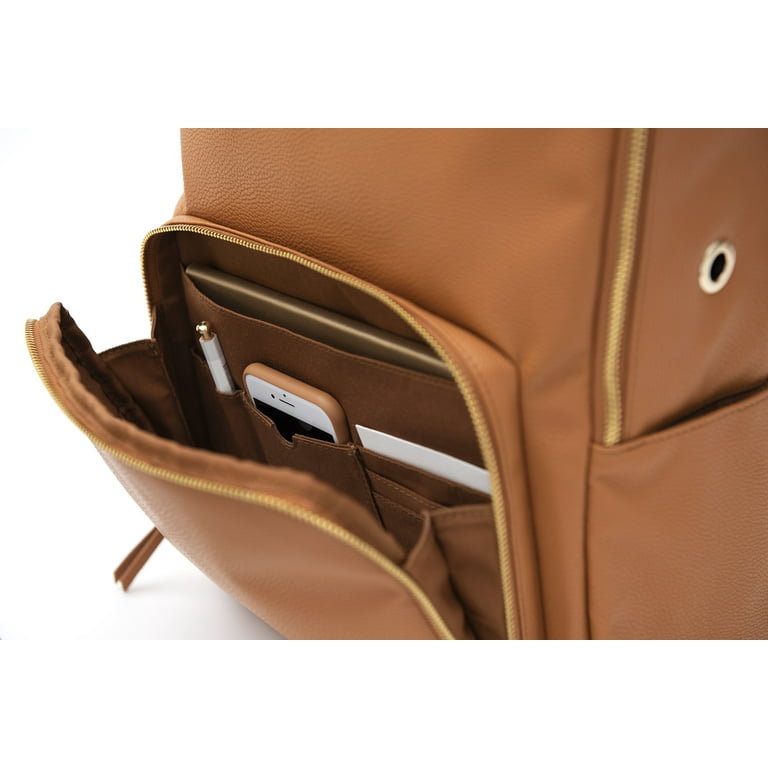 MOTILE Commuter Backpack with 10 000 mAh Qi Certified Wireless Powerbank Camel Walmart