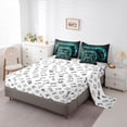 thumbnail image 6 of Feelyou Cyan Games Controller Twin Bedding Sets 7-Piece, Abstract Stripes Bedding Comforter Set, Teens Kids Boys Girls Reversible Sheet Sets, Microfiber Bedroom Decor, 6 of 9